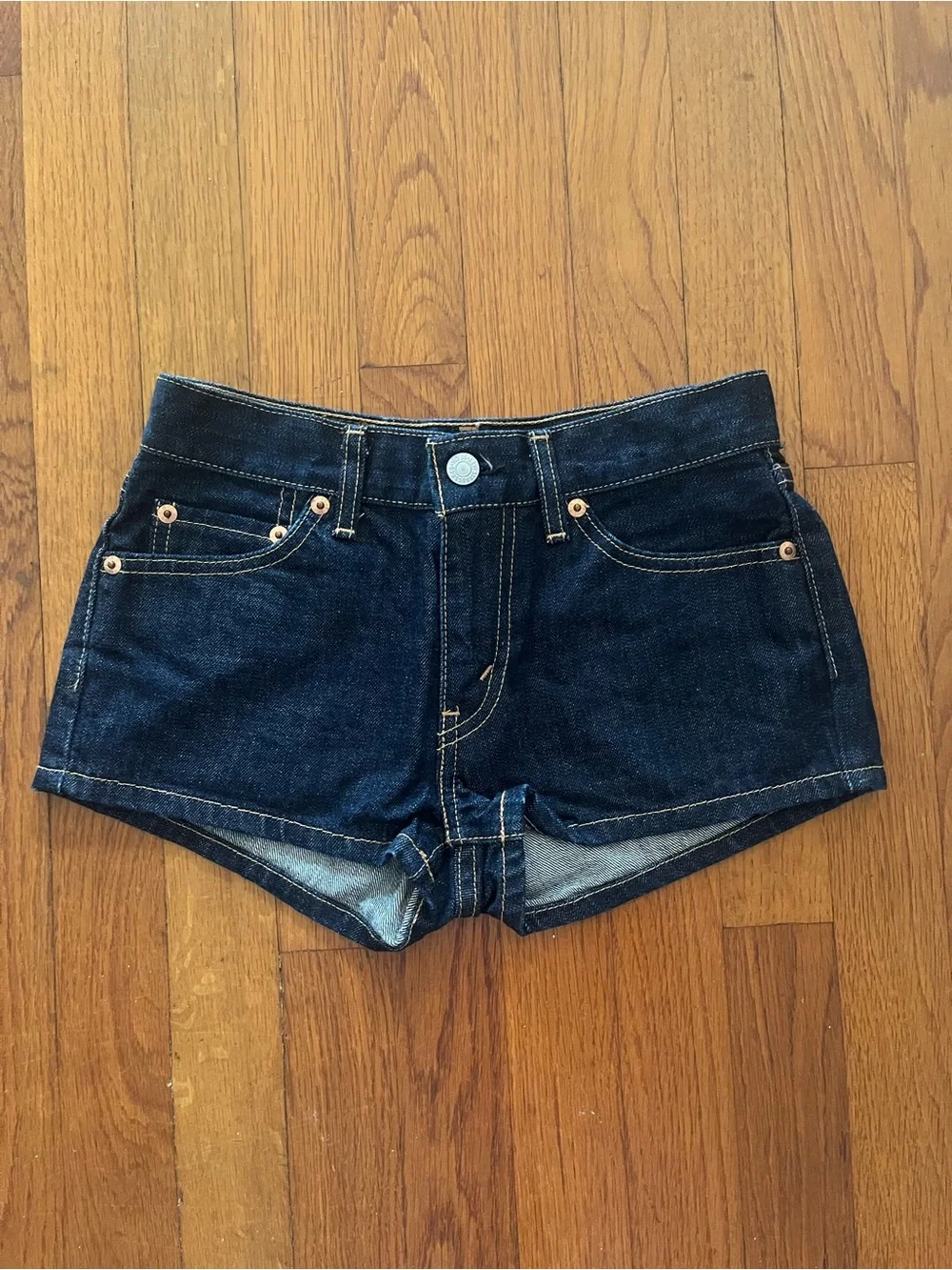 Levi's Dark Indigo Denim Short Shorts